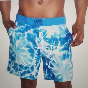 Speedo Men's Eco 4way Comfort Stretch  Tie-Dye Board Shorts Size M